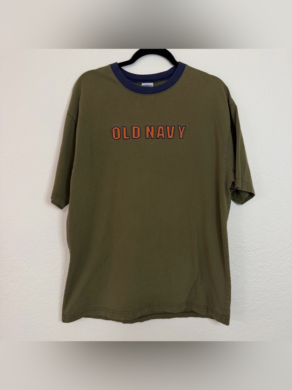 VTG 90s Old Navy Trademark Logo Green Short Sleeve T-Shirt Adult Size Large